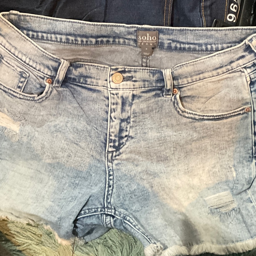 Soho Faded Blue Denim Shorts